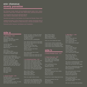 Chenaux, Eric – Slowly Paradise
