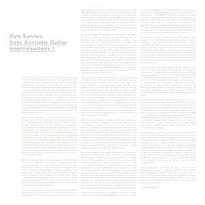 Serries, Dirk – Solo Acoustic Guitar Improvisations I